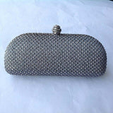 Elegante Navy Blue Crystal Box Clutch Bag and Purses Rhinestone