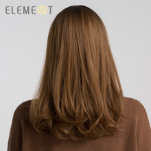 Load image into Gallery viewer, Element 16 Inch Synthetic Wig With Bangs Natural Headline Ombre Brown