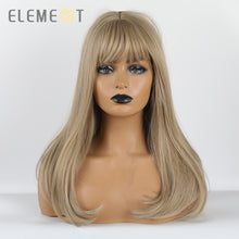 Load image into Gallery viewer, Element Long Straight Cosplay Wig Synthetic Blonde Golden Wigs with