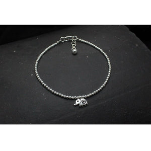 Elephant Anklet Foot Chain Sterling Silver Beads