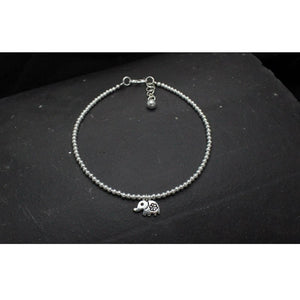 Elephant Anklet Foot Chain Sterling Silver Beads