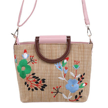 Load image into Gallery viewer, Embroidery Women Handbag Summer Rattan Women Shoulder Crossbody
