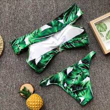 Load image into Gallery viewer, Embroidery Women Sexy Leaf Bikini Set Push-Up