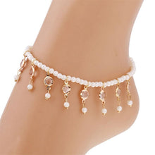 Load image into Gallery viewer, Pearl Tassel Crystal Anklets Beach Shoe Boot Chain
