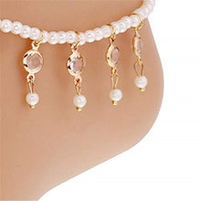 Load image into Gallery viewer, Pearl Tassel Crystal Anklets Beach Shoe Boot Chain