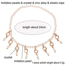 Load image into Gallery viewer, Pearl Tassel Crystal Anklets Beach Shoe Boot Chain