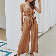 Load image into Gallery viewer, European And American Fashion Suspender Jumpsuit Solid Color High