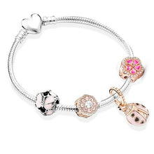 Load image into Gallery viewer, European Heart shaped Pendant Charm Bracelet Fit Women's Jewellery - Sophornlilly