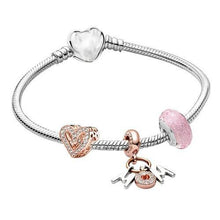 Load image into Gallery viewer, European Heart shaped Pendant Charm Bracelet Fit Women's Jewellery - Sophornlilly