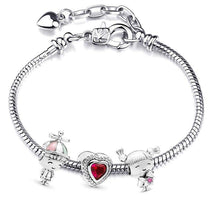 Load image into Gallery viewer, European Heart shaped Pendant Charm Bracelet Fit Women's Jewellery - Sophornlilly