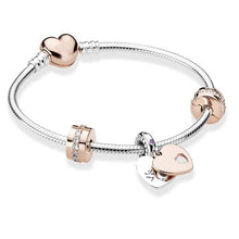 Load image into Gallery viewer, European Heart shaped Pendant Charm Bracelet Fit Women's Jewellery - Sophornlilly