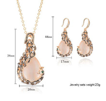 Load image into Gallery viewer, European Retro Jewelry Set For Women Ethnic Crystal Gem Peacock Charms