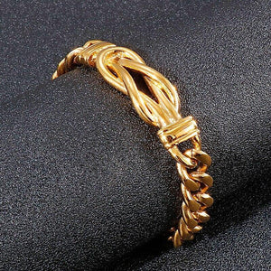 European and American Simple Gold Bracelet Creative Knotted Titanium - Sophornlilly