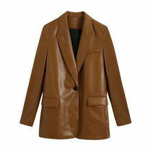 Load image into Gallery viewer, Style PU Blazer Women Nice New Spring and Autumn