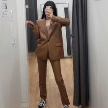 Load image into Gallery viewer, Style PU Blazer Women Nice New Spring and Autumn