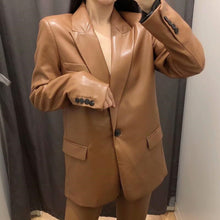 Load image into Gallery viewer, Style PU Blazer Women Nice New Spring and Autumn