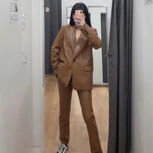 Load image into Gallery viewer, Style PU Blazer Women Nice New Spring and Autumn