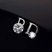 Load image into Gallery viewer, European and American personality shiny D letter asymmetric Earrings