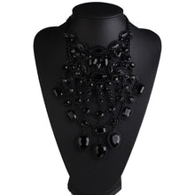 Load image into Gallery viewer, European and American tassel necklace popular black short collarbone