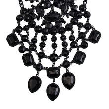 Load image into Gallery viewer, European and American tassel necklace popular black short collarbone