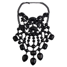 Load image into Gallery viewer, European and American tassel necklace popular black short collarbone