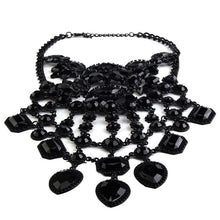 Load image into Gallery viewer, European and American tassel necklace popular black short collarbone