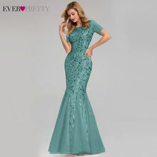 Load image into Gallery viewer, Evening Dresses Ever Pretty Mermaid O Neck Short Sleeve Lace