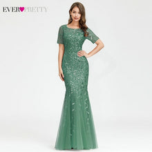 Load image into Gallery viewer, Evening Dresses Ever Pretty Mermaid O Neck Short Sleeve Lace