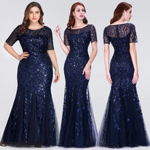 Load image into Gallery viewer, Evening Dresses Ever Pretty Mermaid O Neck Short Sleeve Lace