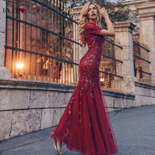 Load image into Gallery viewer, Evening Dresses Ever Pretty Mermaid O Neck Short Sleeve Lace