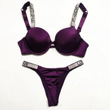 Load image into Gallery viewer, Exclusive original Women Push Up Bra Sets Gathered Diamonds Bra Sets