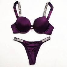 Load image into Gallery viewer, Exclusive original Women Push Up Bra Sets Gathered Diamonds Bra Sets