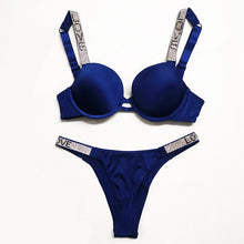 Load image into Gallery viewer, Exclusive original Women Push Up Bra Sets Gathered Diamonds Bra Sets