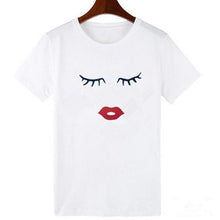 Load image into Gallery viewer, Eye Lashes Red Lips Print Women and Kids T shirt Funny Family Matching