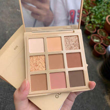 Load image into Gallery viewer, Eye Shadow Palette 9 Color Dry Rose Pink Shimmer Matte Glitter Nude