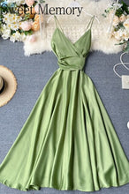 Load image into Gallery viewer, F260 Lady White Green Black Orange Evening Dresses Summer