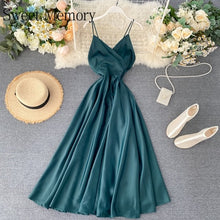 Load image into Gallery viewer, F260 Lady White Green Black Orange Evening Dresses Summer