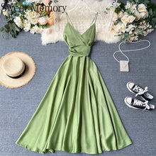 Load image into Gallery viewer, F260 Lady White Green Black Orange Evening Dresses Summer
