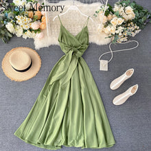 Load image into Gallery viewer, F260 Lady White Green Black Orange Evening Dresses Summer