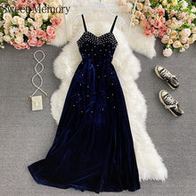 Load image into Gallery viewer, F270 Velvet Velour Black Blue Green Evening Dresses Sweet Memory Women