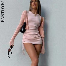 Load image into Gallery viewer, Cotton Ruched Drawstring Sexy Party Dress Women Sleeveless - Sophornlilly