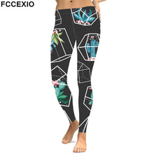 Load image into Gallery viewer, Black Leggings Glod Flower Print Women Leggins Fashion Mandala