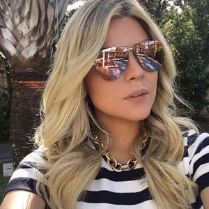Metal Rimless Sunglasses Mirror
