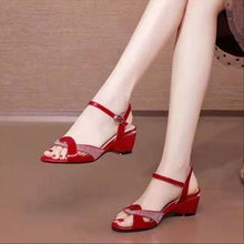 Load image into Gallery viewer, Mid Heel Sandals Sexy Rhinestone