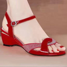 Load image into Gallery viewer, Mid Heel Sandals Sexy Rhinestone