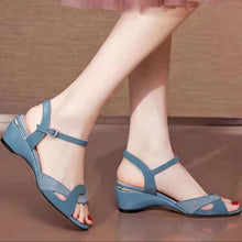 Load image into Gallery viewer, Mid Heel Sandals Sexy Rhinestone