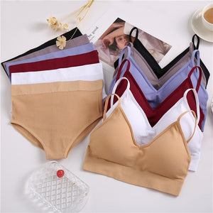 Women Bra Panties Set High Waist Shaper Bra Set Seamless