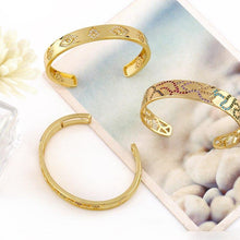 Load image into Gallery viewer, Gold Fatima Hand Evil Eye Cuff Open Bangles For Women Multicolor - Sophornlilly