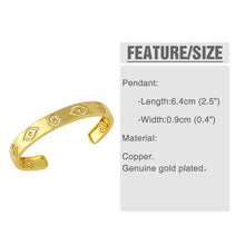 Load image into Gallery viewer, Gold Fatima Hand Evil Eye Cuff Open Bangles For Women Multicolor - Sophornlilly