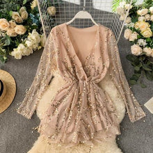 Load image into Gallery viewer, Sexy Tassel  Patchwork Short  Women Jumpsuits  Long Sleeve - Sophornlilly